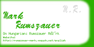 mark rumszauer business card